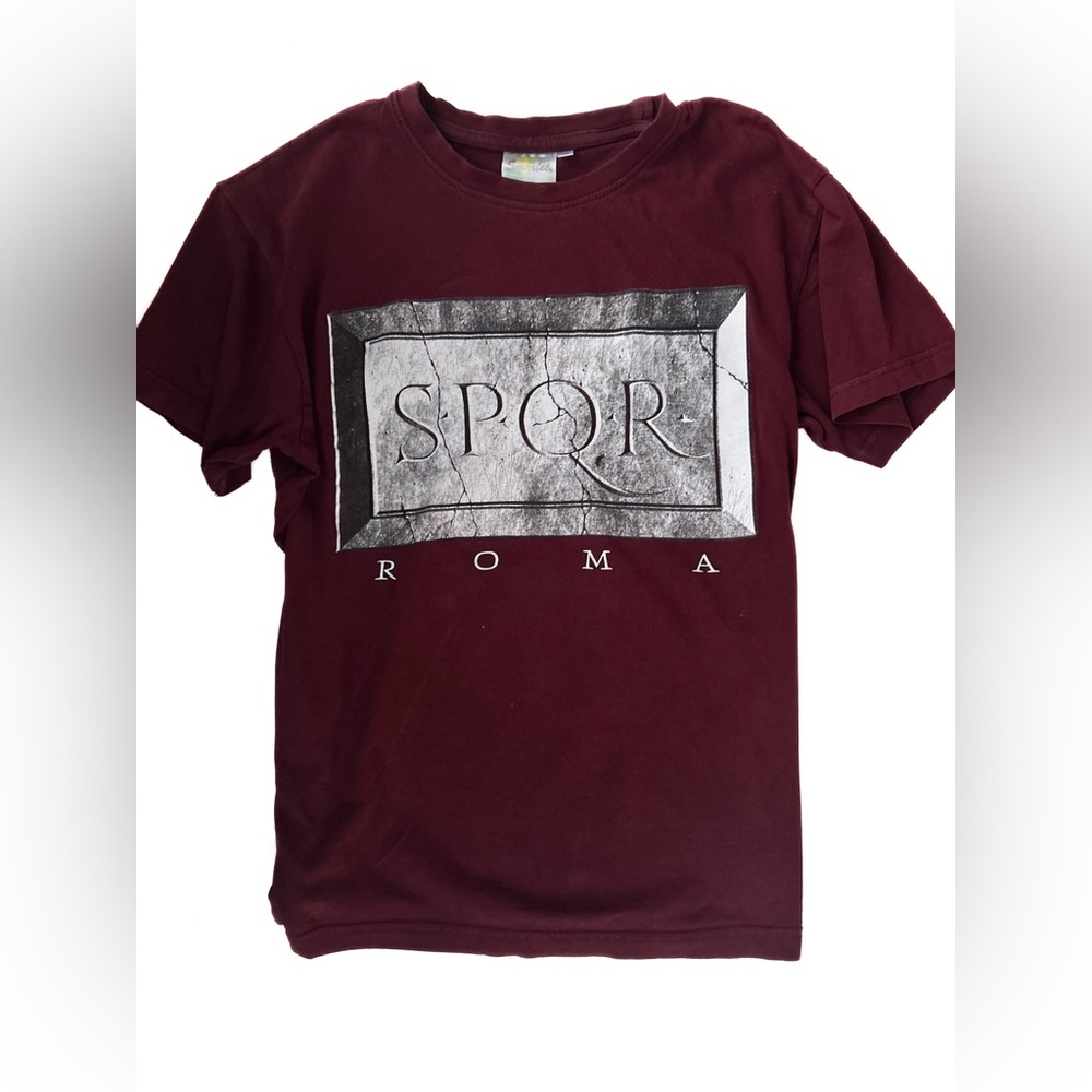 Burgundy « spqr» T-shirt